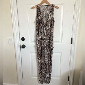 Veronica M animal print jumpsuit medium
